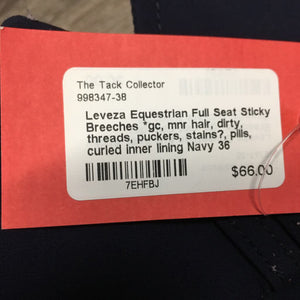 Full Seat Sticky Breeches *gc, mnr hair, dirty, threads, puckers, stains?, pills, curled inner lining