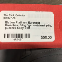 Euroseat Breeches, Bling *gc, v.stained, pilly, puckers
