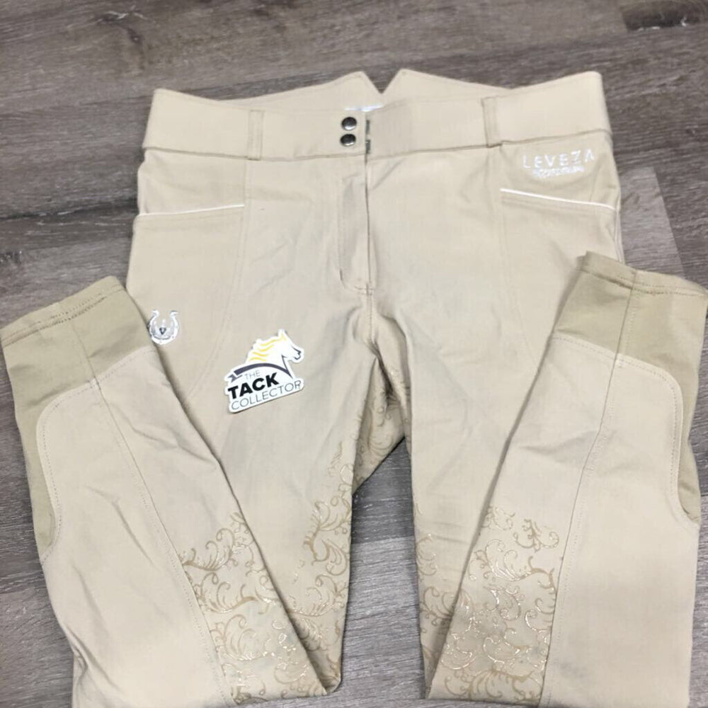 Full Seat Sticky Breeches, bling *gc, stains, pills, discolored seat & legs, fuzzy, curled inside