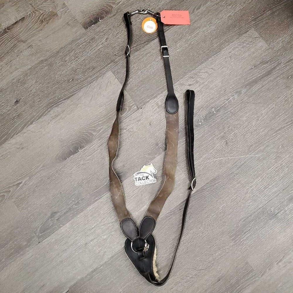 Elastic Breastplate, snaps *gc/fair, v.stined, stretched, xholes, tape, thin sheepskin, dirty