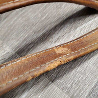 Thick Soft Nylon Lined Stirrup Leathers *gc, rubs, stains, dents, pulled hole threads, scrapes, chewed edge, thin/holey spot
