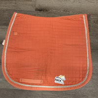 Thin Quilt Dressage Saddle Pad, 1x glitter piping *gc, clean, stains, mnr hair, threads, pilly, cut tabs, rubbed piping
