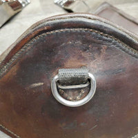 Padded Sm Belly Girth, 2x els, D Ring *gc, dirt, stains, stretched els, stains, creased, curled edges, rubs, curled edge
