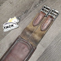 Padded Sm Belly Girth, 2x els, D Ring *gc, dirt, stains, stretched els, stains, creased, curled edges, rubs, curled edge
