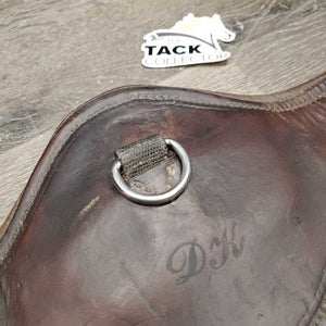 Padded Sm Belly Girth, 2x els, D Ring *gc, dirt, stains, stretched els, stains, creased, curled edges, rubs, curled edge