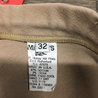 Hvy Cotton Breeches, drawstring waist *fair, older, seam puckers, discolored, v.peeled knees
