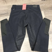 Full Sticky Seat Breeches, bling *gc, faded, seam & waist puckers, rubs, mnr threads, older
