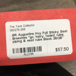 Hvy Full Sticky Seat Breeches *gc, hairy, faded, rubs, piping & seat rubs
