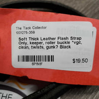 Soft Thick Leather Flash Strap Only, keeper, roller buckle *vgc, clean, twists, gunk?
