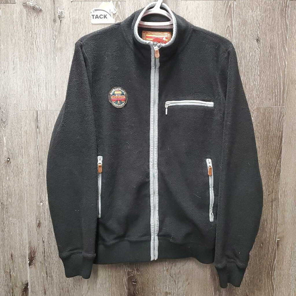 Hvy Fleece Jacket, Zipper *gc, clumpy, older, mnr hair, faded & rubs