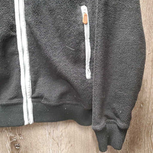 Hvy Fleece Jacket, Zipper *gc, clumpy, older, mnr hair, faded & rubs