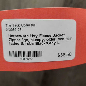 Hvy Fleece Jacket, Zipper *gc, clumpy, older, mnr hair, faded & rubs