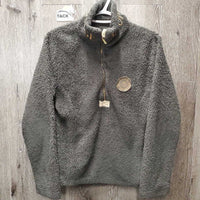 LS Fleece Pull Over Sweater *fair, v.clumpy, pilly, sticky zipper, thin/flat spots, older
