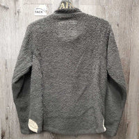 LS Fleece Pull Over Sweater *fair, v.clumpy, pilly, sticky zipper, thin/flat spots, older
