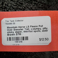 LS Fleece Pull Over Sweater *fair, v.clumpy, pilly, sticky zipper, thin/flat spots, older