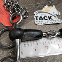 SS Jointed Rubber Pelham, Chain *gc, clean, stains, residue, chewed, faded, surface cracking
