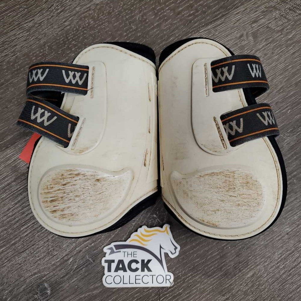 Hind Boots, tabs *gc, clean, discolored, scrapes, stains, faded, hairy, mnr holey edges