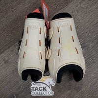 Hind Boots, tabs *gc, clean, discolored, scrapes, stains, faded, hairy, mnr holey edges
