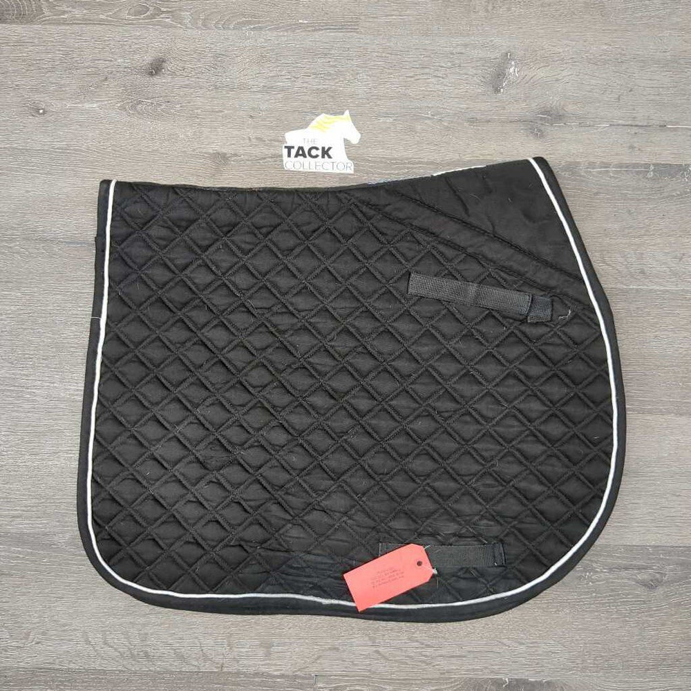 Quilt Jumper Saddle Pad, 1x piping *gc, mnr dirt, stains, hair, threads, rubbed torn piping