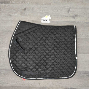 Quilt Jumper Saddle Pad, 1x piping *gc, mnr dirt, stains, hair, threads, rubbed torn piping