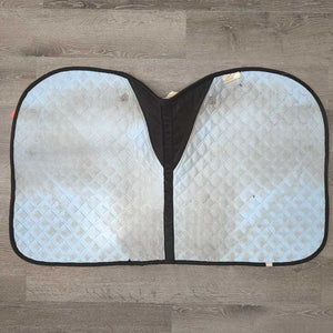 Quilt Jumper Saddle Pad, 1x piping *gc, mnr dirt, stains, hair, threads, rubbed torn piping