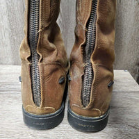 Pr Winter Tall Boots *gc/fair, older, mnr dirt, hair, stained, rubbed, scuffed, creased, stiff zips, missing logo
