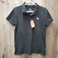 SS Polo Shirt, 1/4 Button Up *gc, faded, dirt?stain, hair