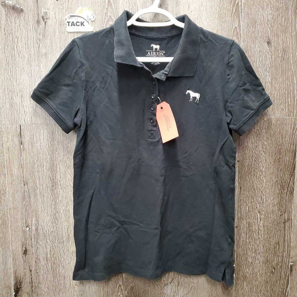 SS Polo Shirt, 1/4 Button Up *gc, faded, dirt?stain, hair