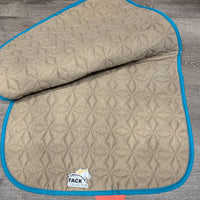 Thick Quilt Jumper Saddle Pad, 2x piping *gc, clean, stains, hair, pilly, sm binding tear, rubbed piping
