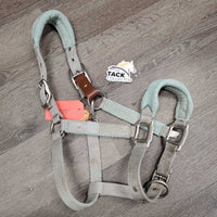 Fleece & Nylon Halter, snap, adj, breakaway *gc, discolored, v.stained, clumpy, hairy
