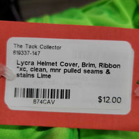 Lycra Helmet Cover, Brim, Ribbon *xc, clean, mnr pulled seams & stains
