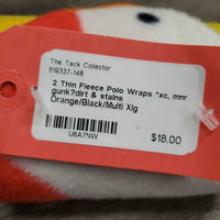 2 Thin Fleece Polo Wraps *xc, mnr gunk?dirt & stains
