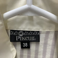 LS Show Shirt, attached Snap Collar *gc, older, seam puckers, crinkles
