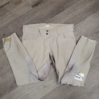 Full Seat Breeches *gc/fair, seat: stretched & v.stained seat, hair, dingy, pilly, holey ankle edges, hairy velcro