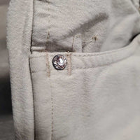 Full Seat Breeches *gc/fair, seat: stretched & v.stained seat, hair, dingy, pilly, holey ankle edges, hairy velcro

