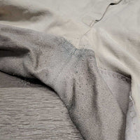 Full Seat Breeches *gc/fair, seat: stretched & v.stained seat, hair, dingy, pilly, holey ankle edges, hairy velcro

