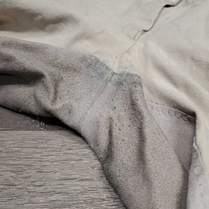 Full Seat Breeches *gc/fair, seat: stretched & v.stained seat, hair, dingy, pilly, holey ankle edges, hairy velcro