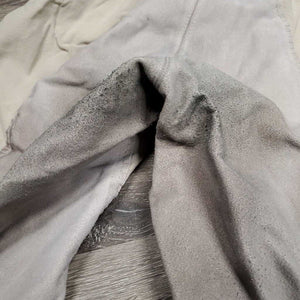 Full Seat Breeches *gc/fair, seat: stretched & v.stained seat, hair, dingy, pilly, holey ankle edges, hairy velcro