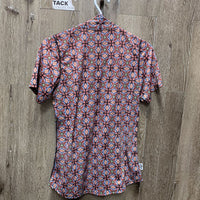 SS Sun Shirt, 1/2 Zip Up *gc, older, curled bottom edge, faded?
