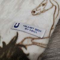 Fleece Helmet Bag, drawstring *xc, clean, mnr hairy, dirty?stained string
