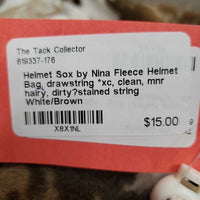 Fleece Helmet Bag, drawstring *xc, clean, mnr hairy, dirty?stained string
