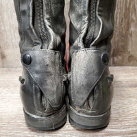 Field Boots, Zips *vgc, dirt, rubs, curled inner lining-R, heels rubs, mnr stretched elastic & loose threads
