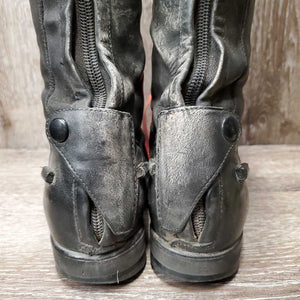 Field Boots, Zips *vgc, dirt, rubs, curled inner lining-R, heels rubs, mnr stretched elastic & loose threads