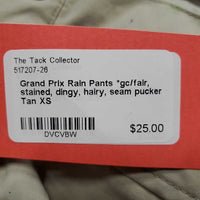 Rain Pants *gc/fair, stained, dingy, hairy, seam pucker
