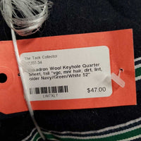 Wool Keyhole Quarter Sheet, tail *vgc, mnr hair, dirt, lint, older
