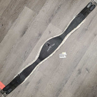 Leather Girth, velcro fleece liner, 2x els, 3x D Ring *gc, dirty, clumpy, scratches, faded, engraved
