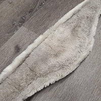 Leather Girth, velcro fleece liner, 2x els, 3x D Ring *gc, dirty, clumpy, scratches, faded, engraved
