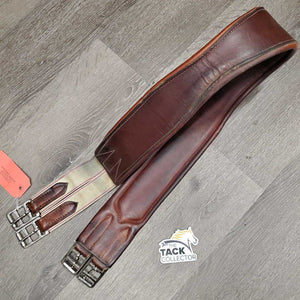 Leather Girth, 1x els *gc, creases, mnr scratches, hair, rubs, scraped edges, stains, older
