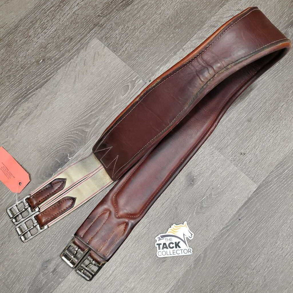 Leather Girth, 1x els *gc, creases, mnr scratches, hair, rubs, scraped edges, stains, older