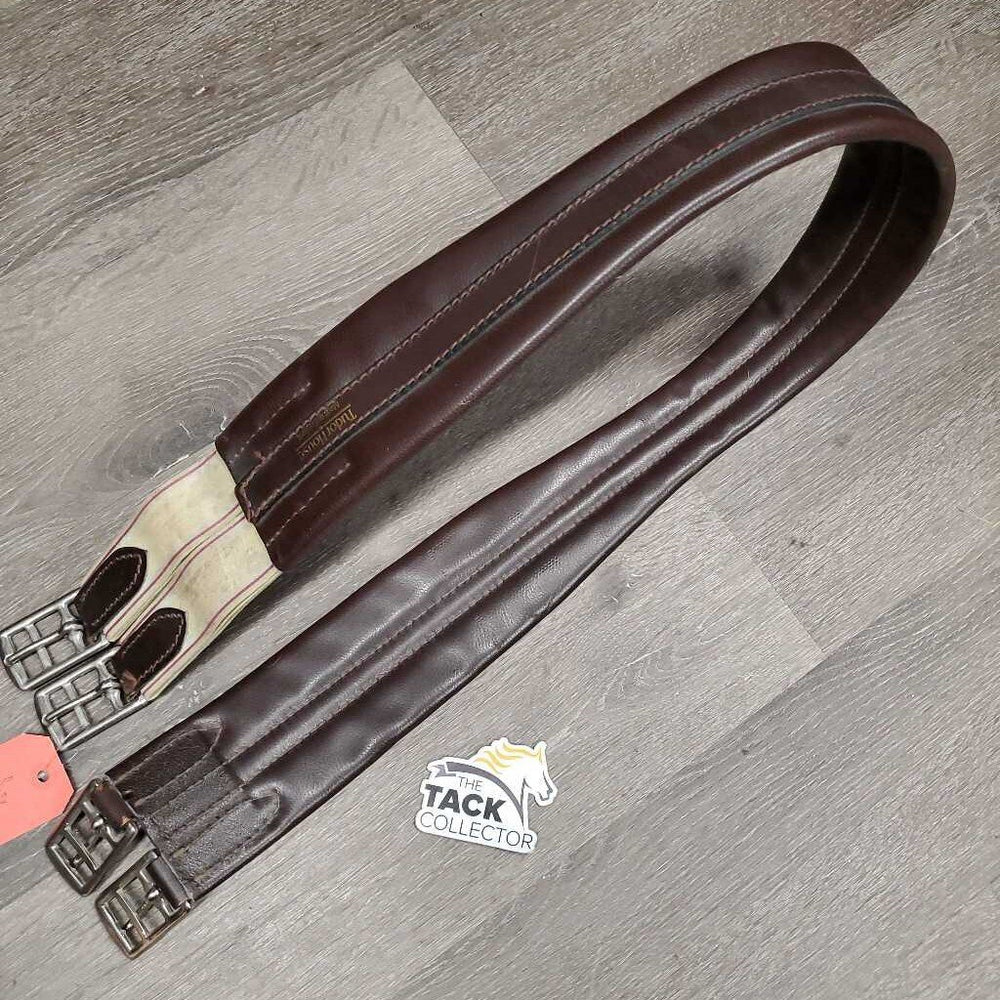 Thin Vinyl?Leather Girth, 1x els *vgc, clean, stiff, mnr stains & scratches